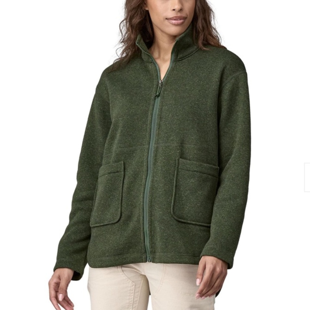Patagonia Womens Better Sweater Oversized Pine Green Full-Zip Coat